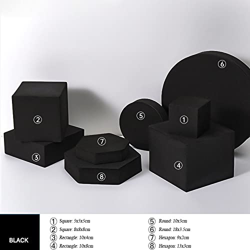STORE 2508 Store2508 Photography Props Photography Blocks Craft Hard Foam Blocks Shapes for Cosmetics, Makeup Tools Flat Lay Photo Shoot for Products Set of 8 (Black) - Image 2