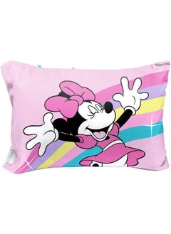 Jay Franco Jay Franco Disney Minnie Mouse Rainbow Stripe 1 Single Reversible Pillowcase - Double-Sided Kids Super Soft Bedding  - Image 1