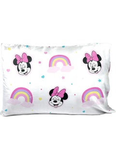 Jay Franco Jay Franco Disney Minnie Mouse Rainbow Stripe 1 Single Reversible Pillowcase - Double-Sided Kids Super Soft Bedding  - Image 2