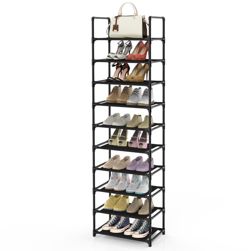 barsone Shoe Rack 10 Tier Tall Shoe Racks Storage2025 Pairs shoe storage Metal Shoe Shelf Stackable Shoe Stand Organizer for Narrow Space Closet Entryway Hallway
