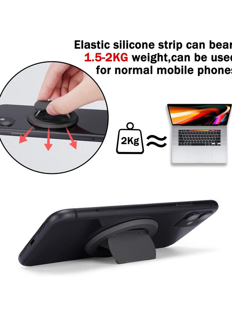 Barakah Magnetic Phone Ring Holder, Ultra-Thin 3mm Anti Drop Finger Kickstand Silicone Back Ring Cell Phone Grip Phone Stand for Magnetic Car Mount and Most Smart Phones and Tablets (Black) - Image 3