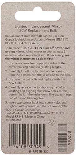 Conair Incandescent Mirror Replacement Bulb, 20W, 1 Clear - Image 3