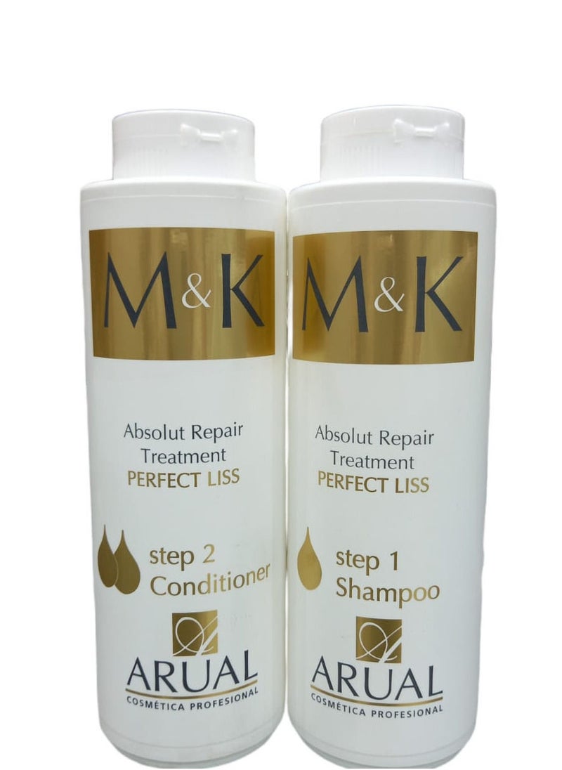ARUAL - Absolut Repair Treatment Perfect Liss Step 1 Shampoo 400 ml and  Absolut Repair Treatment Perfect Liss Step 2 Conditioner  400 ML - Image 1
