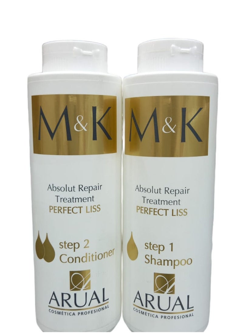 ARUAL - Absolut Repair Treatment Perfect Liss Step 1 Shampoo 400 ml and  Absolut Repair Treatment Perfect Liss Step 2 Conditioner  400 ML - Image 1