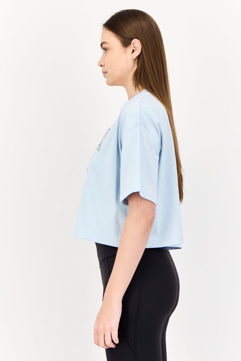 Reebok Women Sportswear Fit Short Sleeve Outdoor Top, Light Blue - Image 2