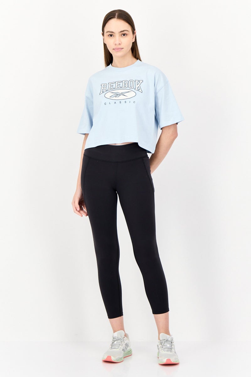 Reebok Women Sportswear Fit Short Sleeve Outdoor Top, Light Blue - Image 4