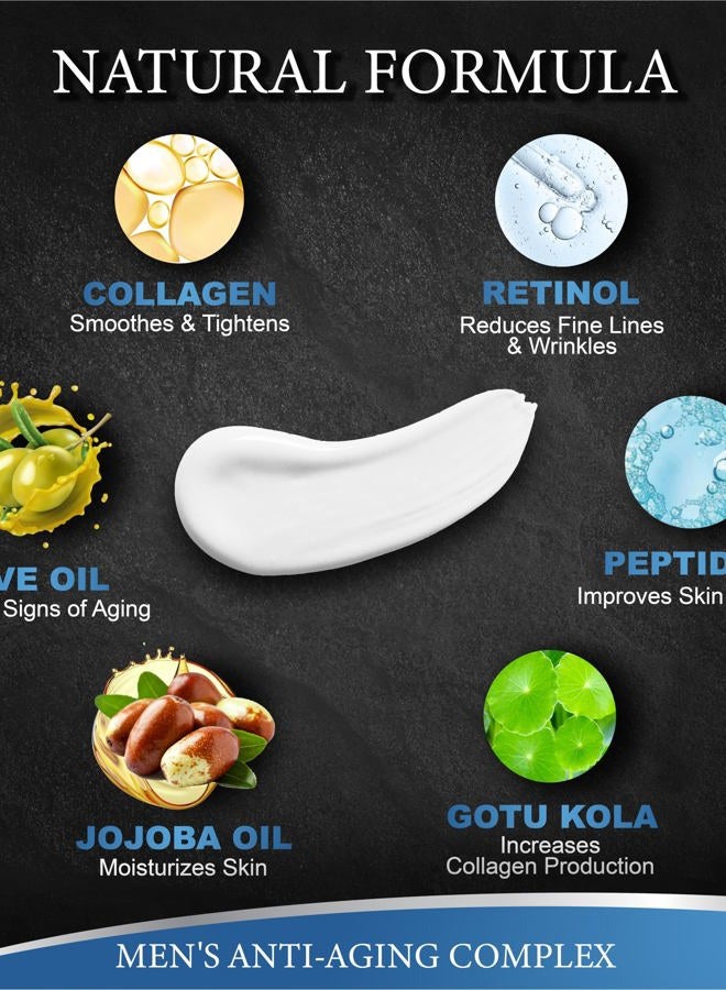 Menvils Mens Face Moisturizer Cream - Anti Aging & Wrinkle Cream - Face Moisturizer For Men with Collagen, Retinol, Peptides, Jojoba Oil - Facial Skin Care Lotion - Day & Night - 4.2 OZ - Image 3