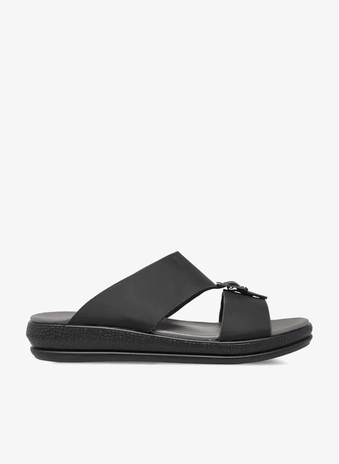 LBL by Shoexpress BLACK Men Buckle Accent Slip-On Sandals for Men | Best Price UAE