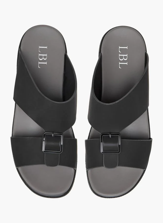 Buckle Accent Slip-On Sandals