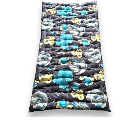 Deevine Craft Soft Cotton Foldable Mattress - Lightweight, Firm Single Gadda | 3D Design Print, 72x36 Inches (3x6 ft) | Portable for Picnic, 1 Sleeping Capacity (Dark Grey Floral Mattress) - Image 3