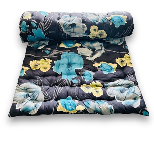 Deevine Craft Soft Cotton Foldable Mattress - Lightweight, Firm Single Gadda | 3D Design Print, 72x36 Inches (3x6 ft) | Portable for Picnic, 1 Sleeping Capacity (Dark Grey Floral Mattress) - Image 4