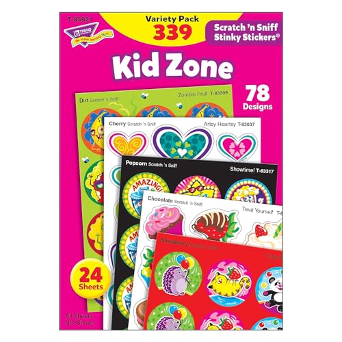 Trend Kid Zone Stinky Stickers Variety Pack by TREND Enterprises, Inc.; 339 ct.; 78 Designs, 8 scents - Image 1