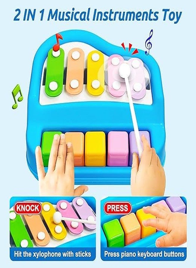 SUPRO 2 in 1 Musical Xylophone and Mini Piano for Kids - Educational Musical Instruments Toy Set for Babies Non-Battery- Assorted Color - Image 4