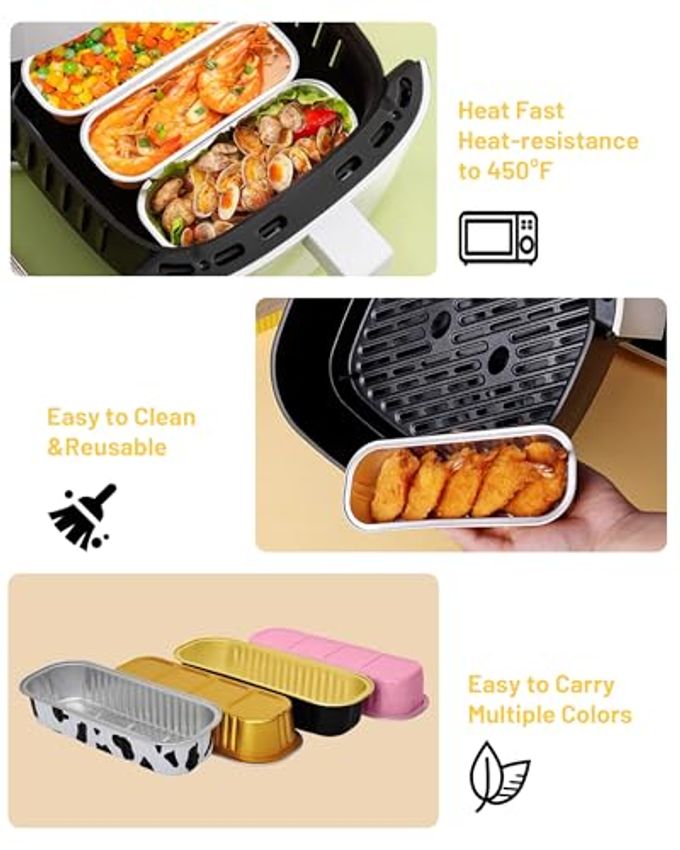 Tikxlafe 50 Pack Mini Loaf Pans With Lids & Spoons, 6.8Oz Rectangle Aluminum Foil Baking Pans, Oven Safe Bread Tins For Brownie, Cheesecake, Lasagna Disposable Food Containers Black - Image 3