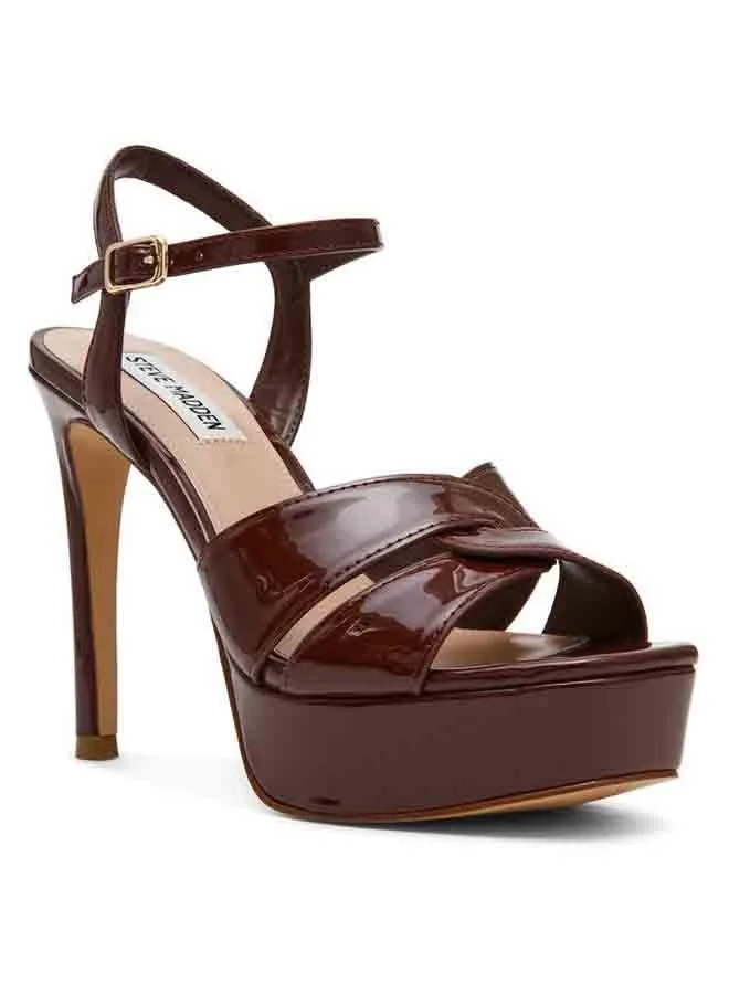 Steve Madden Lavisher Women Dark Sepia Patent Platform Heels