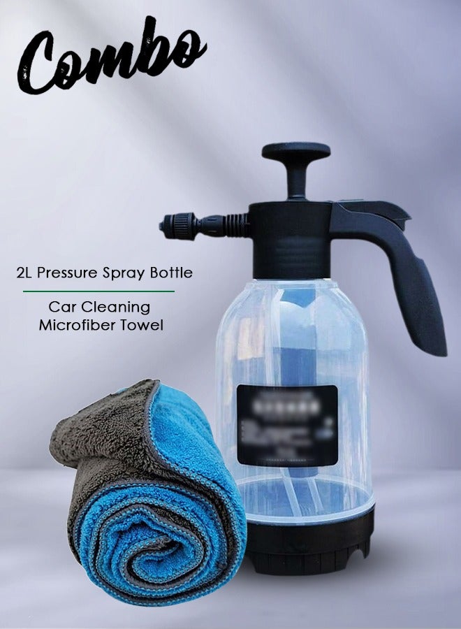 عرض كومبو - اشتري بخاخة إسفنجية محمولة سعة 2 لتر ومنشفة من الألياف الدقيقة - Image 1