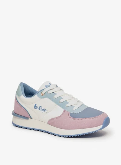 لي كوبر Women's Panelled Sneakers with Lace-Up Closure