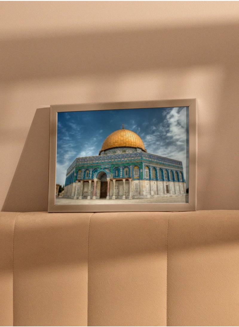 LOWHA Framed Wall Art with Qubbat as-Sakhra in al-Masjid al-Aqsa Palestine Printed Painting Poster, For Home, Room, Office Decor  - Image 1