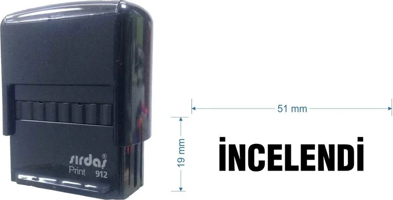 Sırdaş 912 Stamp Black machine Black Felt with "REVIEWED" text