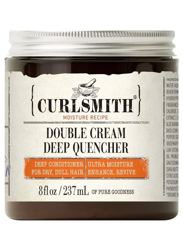 CURLSMITH Curlsmith - Double Cream Deep Quencher - Vegan Moisturising Deep Conditioner for Ultra Dry, Wavy, Curly or Coily Hair (8oz)  - Image 1