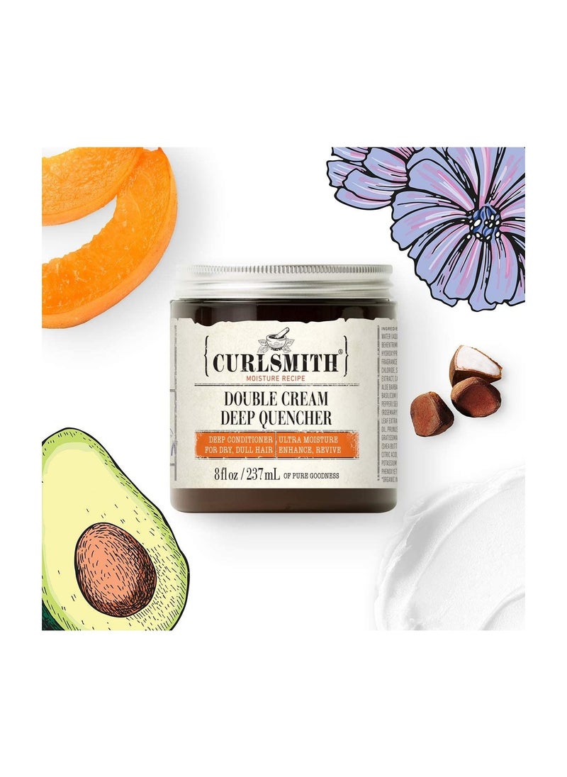 CURLSMITH Curlsmith - Double Cream Deep Quencher - Vegan Moisturising Deep Conditioner for Ultra Dry, Wavy, Curly or Coily Hair (8oz)  - Image 4