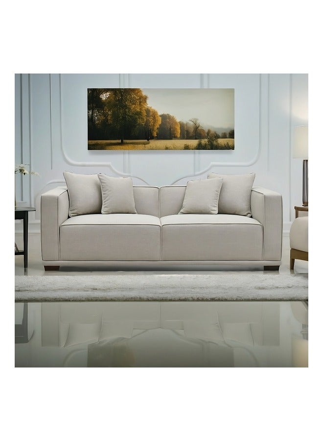 Micasa 3-Seater Elegant And Modern Design Sofa Light Brown 68 X 93 X 220 Cm Sf-008-3S - Image 3