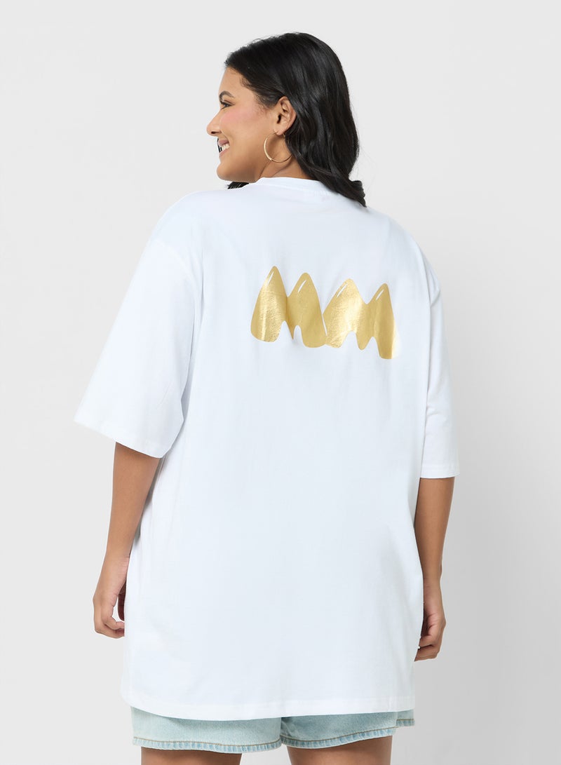 Disney Mickey Plus Size Oversize Foil Print T-Shirt - Image 2