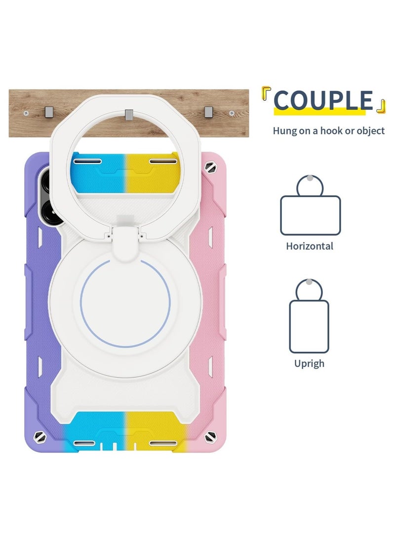 URBBKING PC + Silicone 3-Layers Combo Armor Heavy Duty Shockproof Cover with 360° Rotating Ring Stand for Redmi Pad Pro 12.1/Xiaomi Poco Pad 12.1 Inch Multicolor  - Image 2