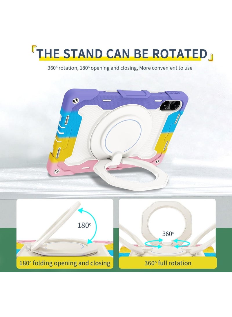 URBBKING PC + Silicone 3-Layers Combo Armor Heavy Duty Shockproof Cover with 360° Rotating Ring Stand for Redmi Pad Pro 12.1/Xiaomi Poco Pad 12.1 Inch Multicolor  - Image 5