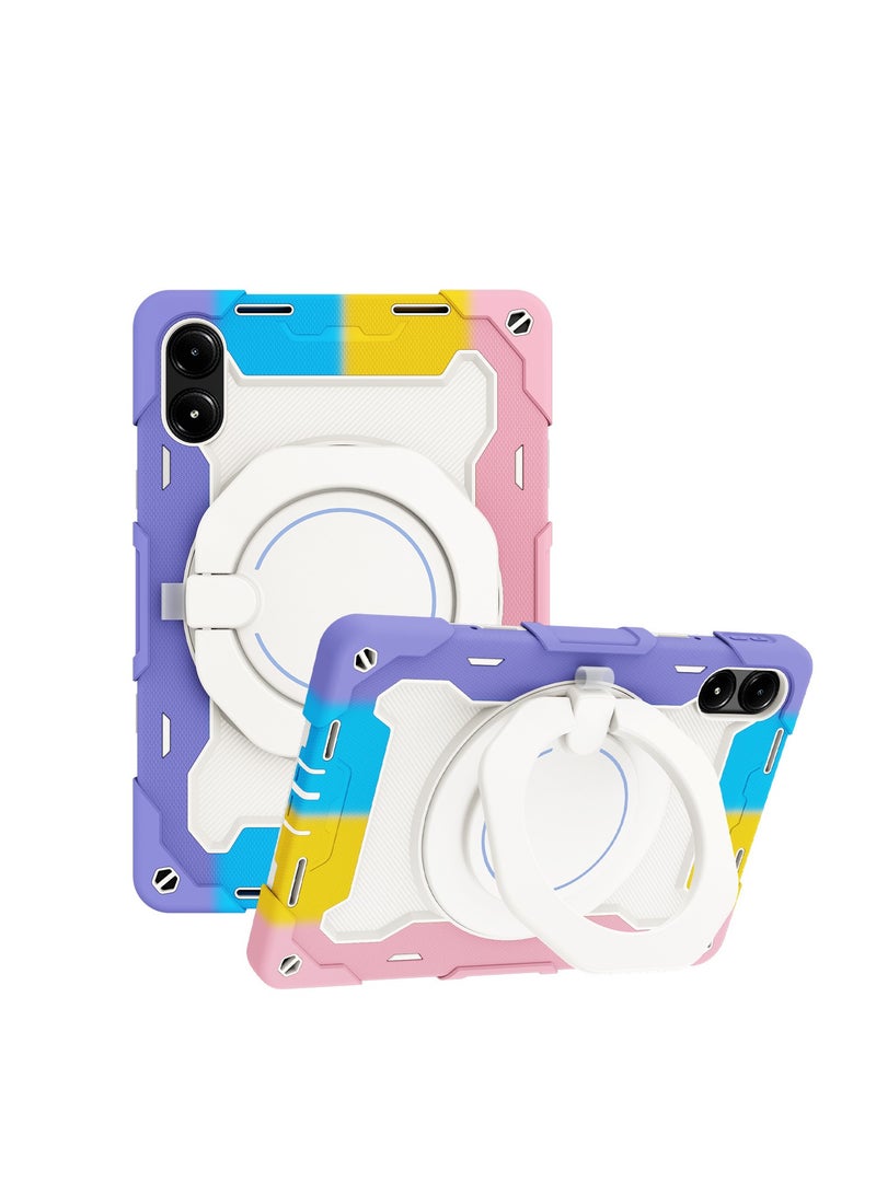 URBBKING PC + Silicone 3-Layers Combo Armor Heavy Duty Shockproof Cover with 360° Rotating Ring Stand for Redmi Pad Pro 12.1/Xiaomi Poco Pad 12.1 Inch Multicolor  - Image 1