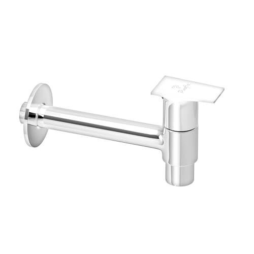 Pixaflo Nexus Brass Long Body Bib Cock Mouth Operated Tap with Wall Flange (Chrome) (Nexus-S) - Image 1