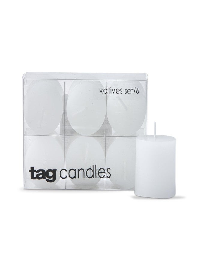tag Chapel Basic Votive White Unscented Paraffin Wax Candles Set of 6 Burn Time 5 Hours Votive White - Image 1