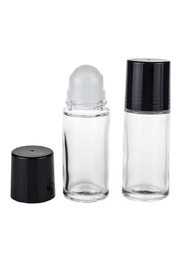 ConStore 2 Pcs 50Ml/1.7Oz Glass Deodorant Roller Bottle Empty Roll On Bottles Deodorant Containers Diy Rollerball Bottles For Sunscreen Moisturizer Cosmetics - Image 1