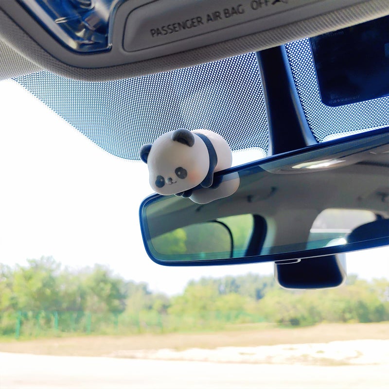 Motaney Cute Furry Animal Rear View Mirror Accessories  Car Dashboard Ornament Center Screen Decoration Rearview Mirror Charm  Car Accessories Interior Decor For Women/Men - Image 5