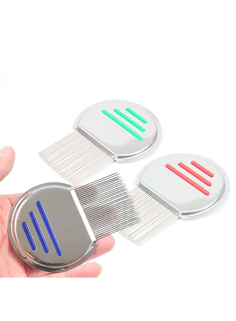 مشط شعر معدني من الفولاذ المقاوم للصدأ لإزالة القمل والصئبان للحيوانات الأليفة وللأطفال والبالغين - Image 3