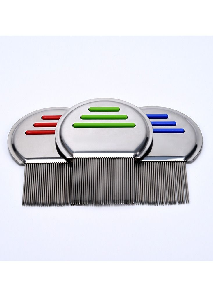 مشط شعر معدني من الفولاذ المقاوم للصدأ لإزالة القمل والصئبان للحيوانات الأليفة وللأطفال والبالغين - Image 1