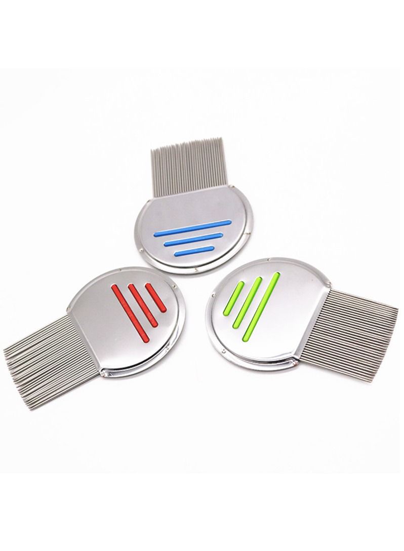 مشط شعر معدني من الفولاذ المقاوم للصدأ لإزالة القمل والصئبان للحيوانات الأليفة وللأطفال والبالغين - Image 5