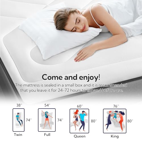 Maxzzz Queen Mattress Pad, Cooling Memory Foam King Mattress Topper, Pillow Top Queen Mattress Protector for 8-23'' Mattress, White - Image 4
