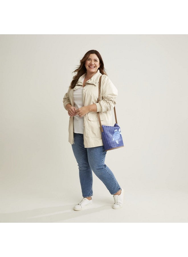 Vera Bradley Women'S Straw Bucket Crossbody Purse Regatta Anchor Navy One Size - Image 5