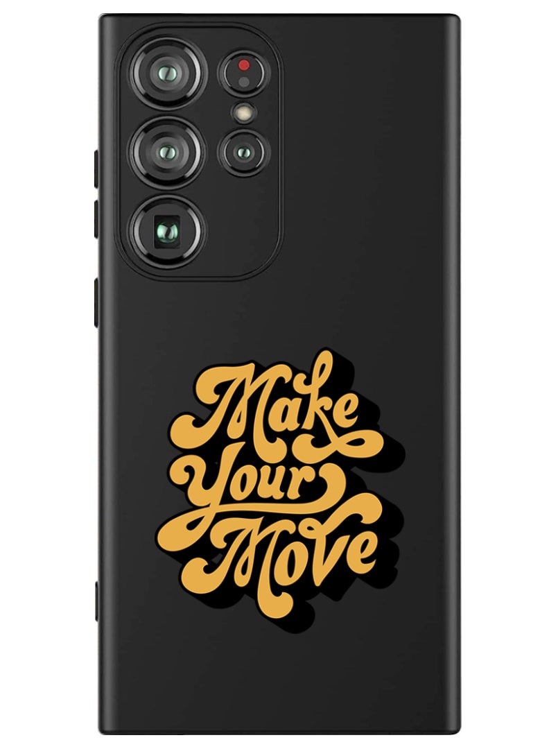 Theodor Protective Slim Fit Case Liquid Silicone Cover with Full Body Protection Anti-Scratch Shockproof Case For Samsung Galaxy S24 Ultra (Black) - Make your move - Image 1