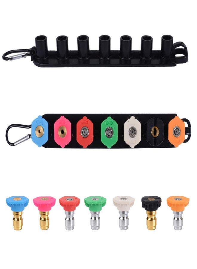 MARSTEK Pressure Washer Tips Set, 7 Nozzle Tips with Holder, 1/4 Inch Quick Connect, Up to 4000 PSI, Blue, Red, White, Green, Yellow, Black, Pink - Image 1