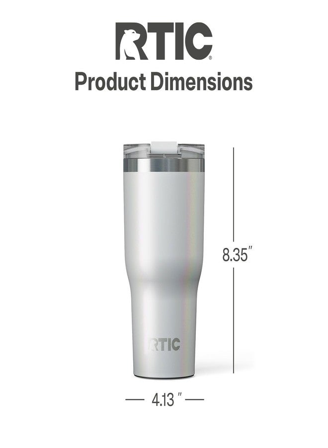 RTIC كوب RTIC الأساسي سعة 30 أونصة مع غطاء، مبطن بالسيراميك، معزول، مصنوع من الفولاذ المقاوم للصدأ والمعدن، بجدار مزدوج معزول بتفريغ الهواء، كوب سفر مثالي للقهوة المثلجة والشاي والمشروبات الساخنة والباردة، لون رمادي لامع أنيق - Image 5