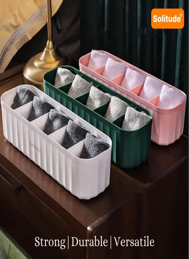 Solitude 2 Pcs Wardrobe Innerwear Organizer for Socks, Undergarments, Makeup, Ties, Cosmetics, Scarves Organizer for Wardrobe Closet Storage Dividers for Household (Multicolor) - Image 5