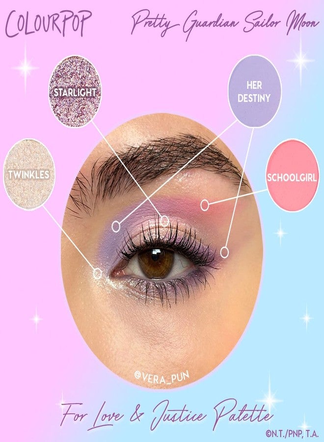 ColourPop x Sailor Moon For Love & Justice Eyeshadow Palette - Celestial Makeup Palette with Duo-Chrome, Metallic, Matte Finishes, Matte Sparkle & Glitter Finishes (0.5 oz) - Image 4