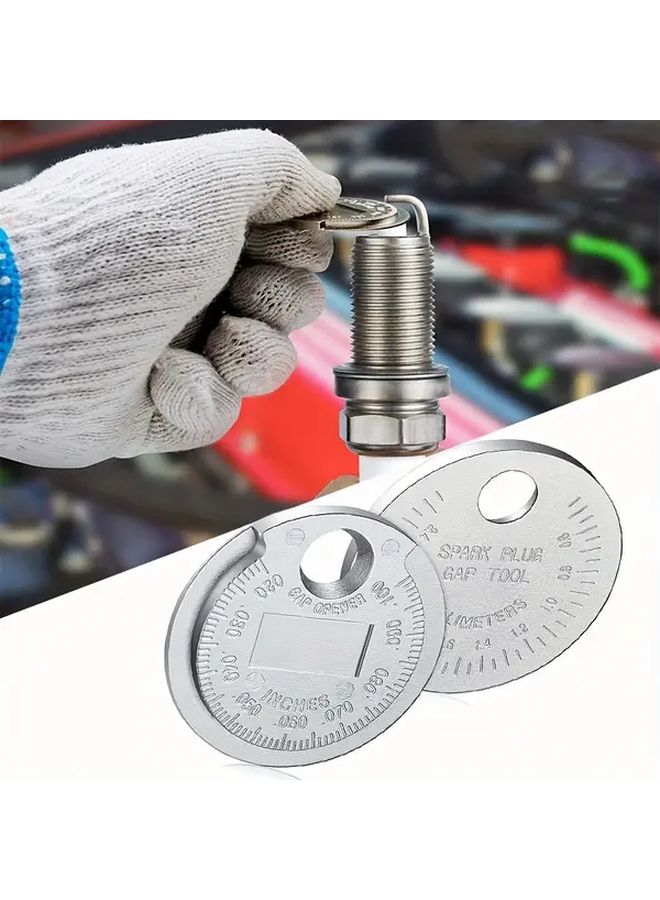 Precision Spark Plug Gap Tool Coin Type Measuring Gauge 0 02 0 09in Range Durable Metal 1pc - Image 1