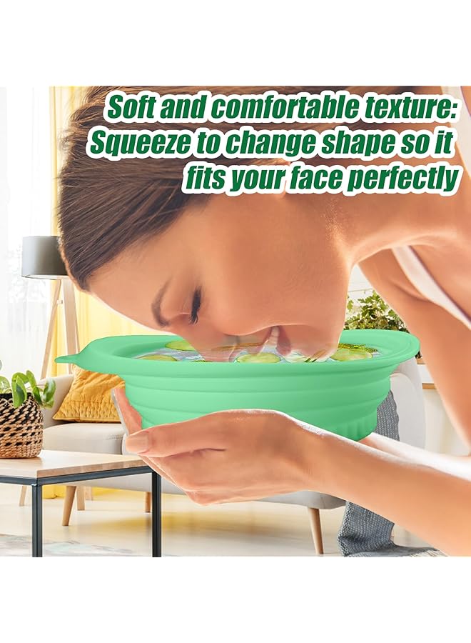 Oasisgalore Ice Face Bowl with Built In Tray Silicone Foldable & Hanging Facial Plunge Bowl Portable Face Ice Bath at Home and Travel (Green)  - Image 4