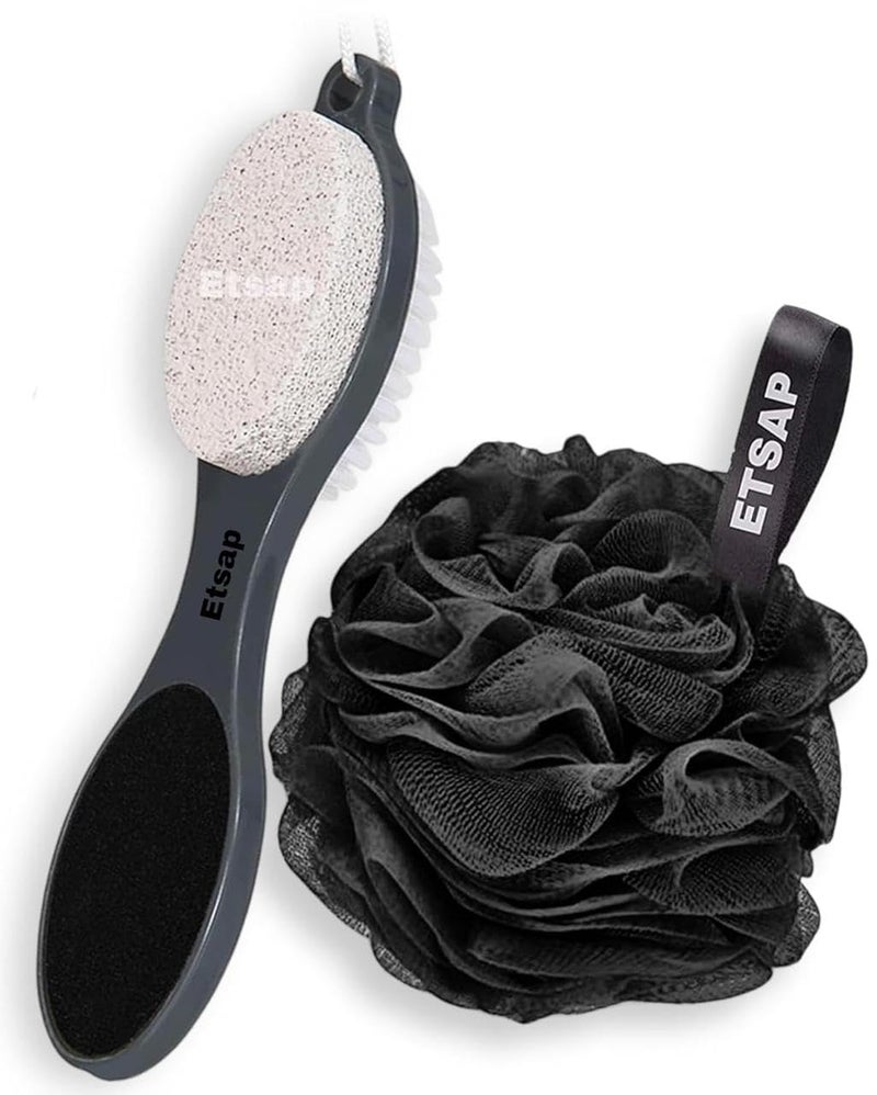 RIXTEC 4 In 1 Foot Pedicure Brush Kit Tool Multicolor Plastic Foot Pedicure Brush Cleanse and Buff for Feet Toes Nails Cleaning - Image 1