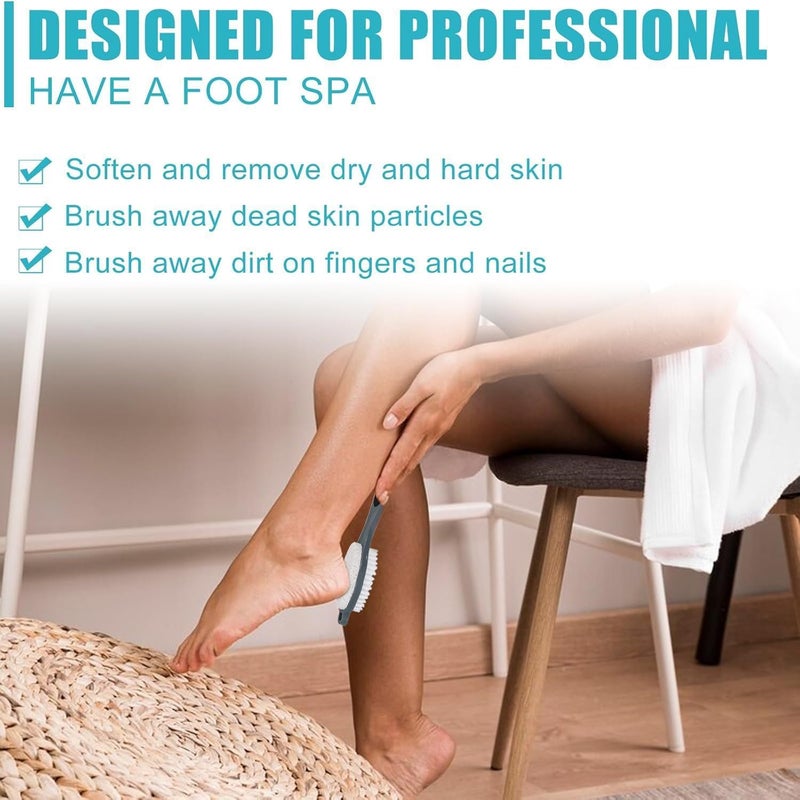 RIXTEC 4 In 1 Foot Pedicure Brush Kit Tool Multicolor Plastic Foot Pedicure Brush Cleanse and Buff for Feet Toes Nails Cleaning - Image 3