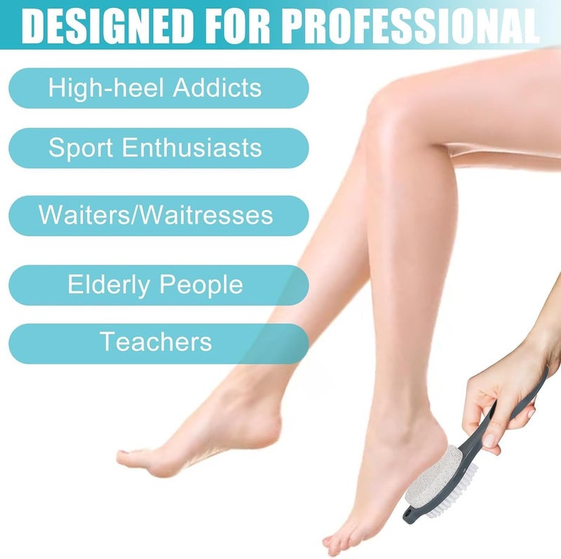 RIXTEC 4 In 1 Foot Pedicure Brush Kit Tool Multicolor Plastic Foot Pedicure Brush Cleanse and Buff for Feet Toes Nails Cleaning - Image 5