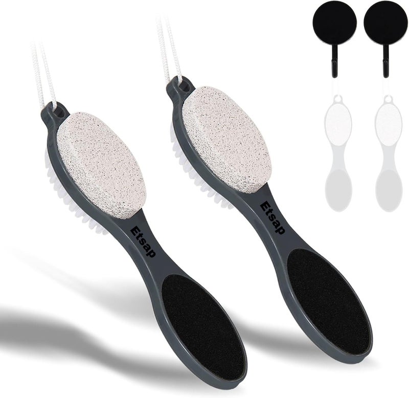 RIXTEC 4 In 1 Foot Pedicure Brush Kit Tool Multicolor Plastic Foot Pedicure Brush Cleanse and Buff for Feet Toes Nails Cleaning - Image 4